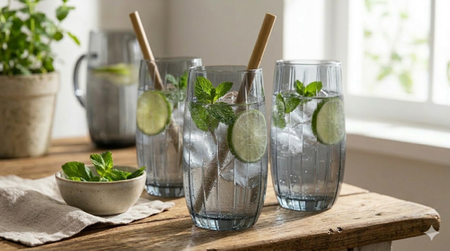 Set x 3 Vasos Copas Vidrio Color Gris Linka 500 ml Pasabahce