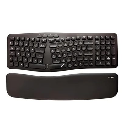 Teclado Inalambrico Ergonomico Usb Bluetooth Noga Nkb-q90 Negro Español