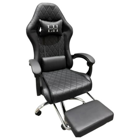 Silla Gamer Luxury Home Lh-810 Black Patas Cromadas