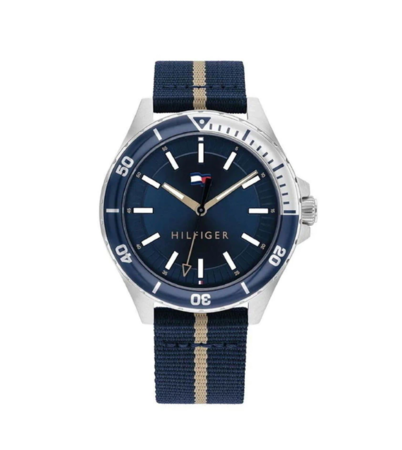 RELOJ ANALÓGICO TOMMY HILFIGER -CUARZO 43MM AZUL, COLECCIÓN LOGAN (RTH0667)