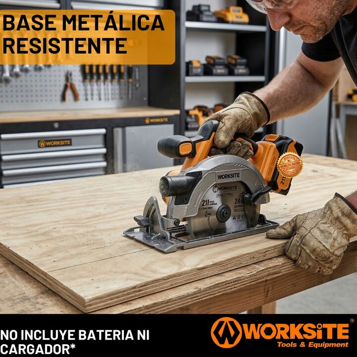 Sierra Circular Inalambrica 21v Brushless Worksite Rpm 4500 - Vista 5