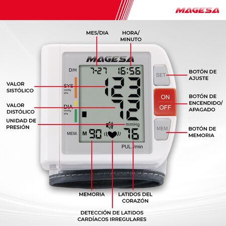 Tensiómetro Digital De Muñeca Automático Magesa 800A25