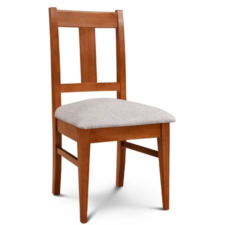 Silla de Comedor Euro lustre Cedro Tapizado Shot Latte Espacity