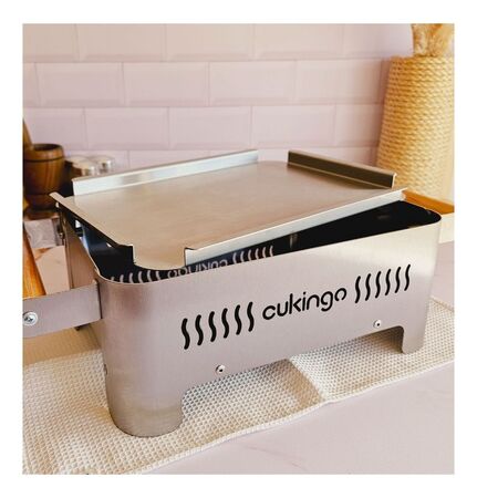 Brasero De Mesa Acero Inoxidable Portatil Cukingo 22 cm x 44 cm x 14,5 cm