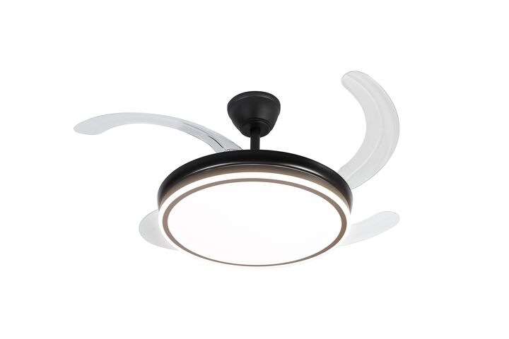 Ventilador de Techo Retráctil Negro 4 Aspas invisibles Luz Dimmer (Regulable) Codini - VIATB42DIN - Vista 4