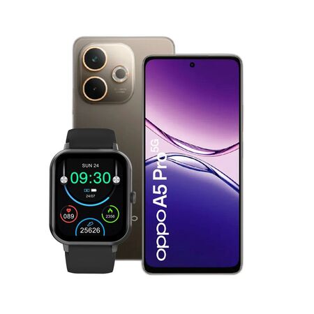 Combo Oppo A5 Pro 5G 8+256GB Mocha + Smartwatch Dekkin 1.83" IP67