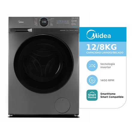 Lavasecarropas Midea Inverter Smart 12 Kg Mf-200d120b/t-a1