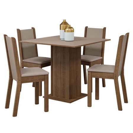 Juego De Comedor Madesa Briana Con Tapa De Madera 4 Sillas