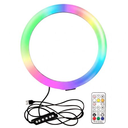 Aro de Luz 30Cm Gadnic Luz Cálida Fría RGB + Control Remoto