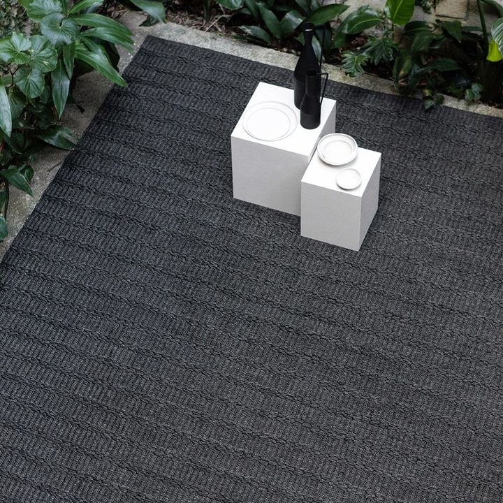 Alfombra simil Yute Charcoal Grey - 250x350 cm - Vista 5