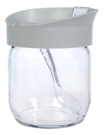 Azucarera Recipiente Para Mermelada Quesera Vidrio Aston Gris