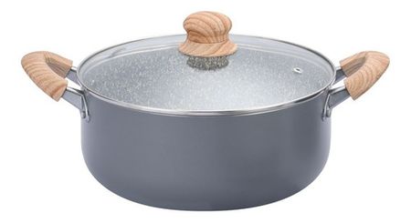 Cacerola De Aluminio C/antiadherente Granito De 26 Cm