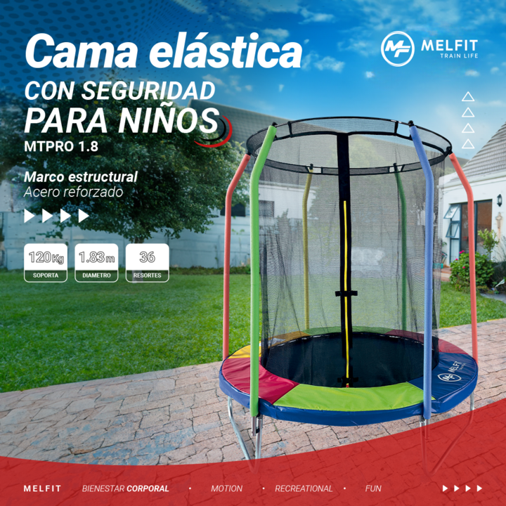 Cama Elastica Melfit 1,8 Mts Trampolin Red Chicos - Vista 4