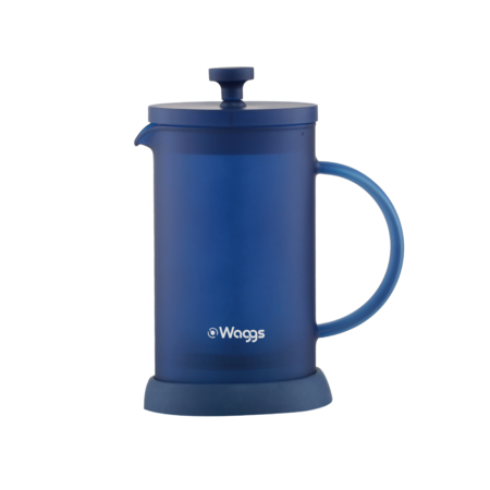 Cafetera Prensa Francesa De Vidrio Borosilicato Waggs 600ml Azul