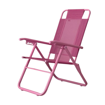 reposera silla aluminio plegable descansar 5 posiciones pink 80043