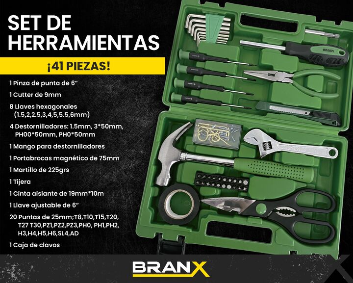 Set Juego Herramientas Maletin Branx 41pzas B200 - Vista 4