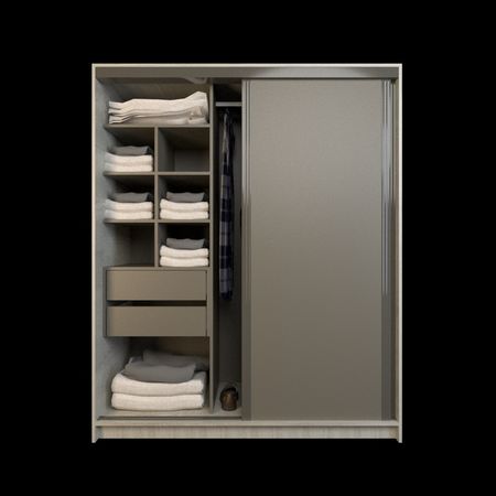 Placard Corredizo 1,50 2 Cajones Nevado Gris C. Tables