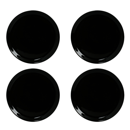 Set x 4 Platos Postre 20 cm Ceramica Negro Oslo Aston Brillante