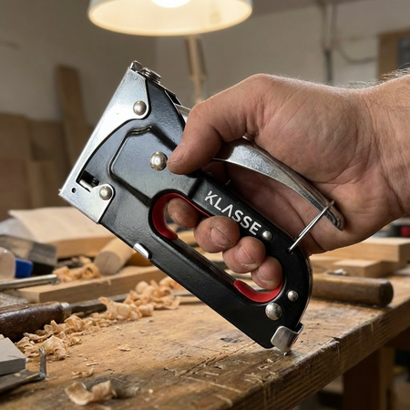 Engrampadora Manual Klasse Para Papel Cartón Y Tela 4 A 8 Mm (KS7705)