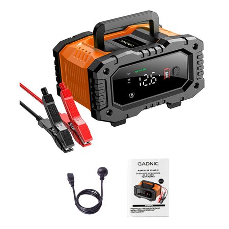 Cargador Inteligente De Batería De Autos y Motos Gadnic CBAT-Armor 12V 24V Mantenedor Portátil Apto Gel Acido LiFePo4