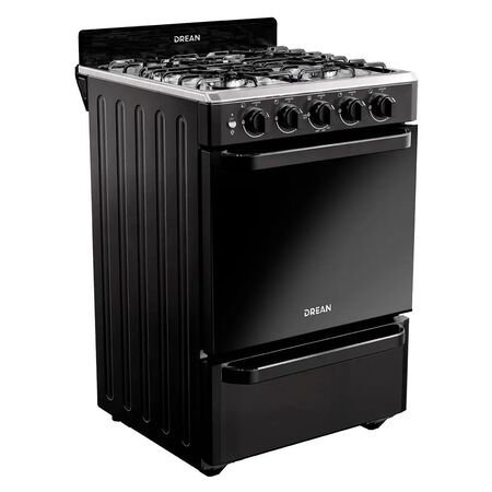 Cocina Drean 56cm Negra Horno 74L Luz Encendido Parrilla CD5603AN0