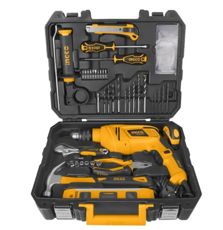 Set Industrial 100 Herramientas + Taladro 850W ( Maletin ) Ingco HKTHP11022-4
