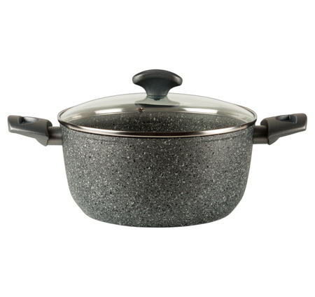 Cacerola 2 Asas 24cm C/Tapa Antiad. TVS Mineralia Inducción