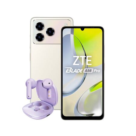 Combo ZTE A56 Pro 12+128GB Gold + Auriculares TWS Dekkin Purple