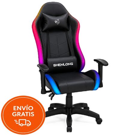 Silla Gaming Shenlong GC150 Iluminación RGB Reclinable, Incluye Control Remoto