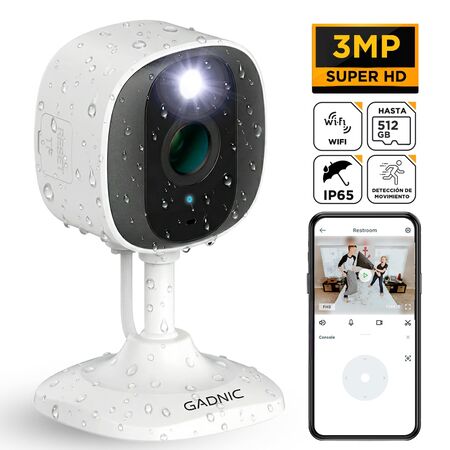 Cámara de Seguridad WiFi Gadnic Mini-G 2K Exterior Interior Audio Bidireccional 3MP Visión Nocturna Ip65
