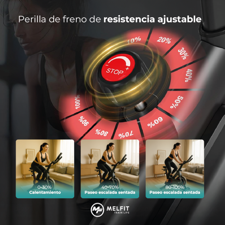 Bicicleta Fija Spinning 6kg Melfit Fx200 Freno Magnetico - Vista 3