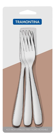 Set X 12 Tenedor De Mesa Acero Inox Tramontina Maresias Plateado
