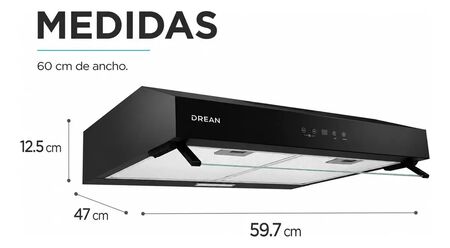 Purificador Negro 0.60 Drean C/1 Motor 3vel/luz/display Dig.
