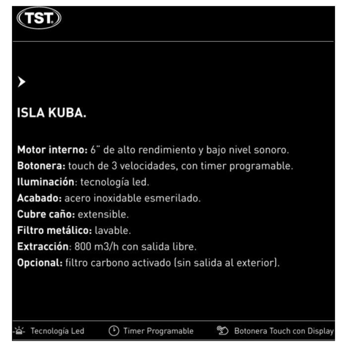 Campana de Cocina Isla Tst Kuba 60cm - Purificador - Extractor - Vista 4