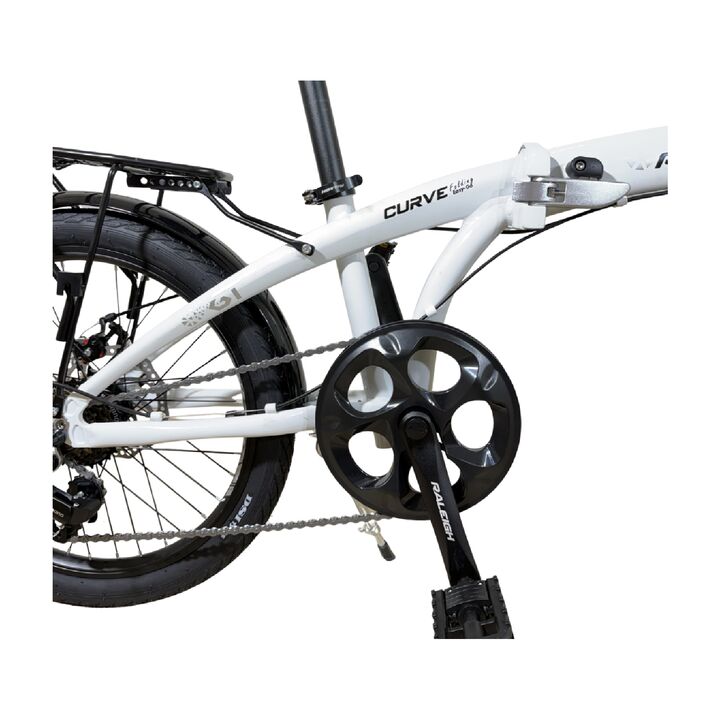 Bicicleta Plegable Raleigh Curve / Blanco / Cuadro de aluminio / Frenos a disco mecanico / 6Vel. / Rodado 20". - Vista 4