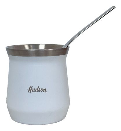Mate Hudson  De Acero Color Blanco Vaso