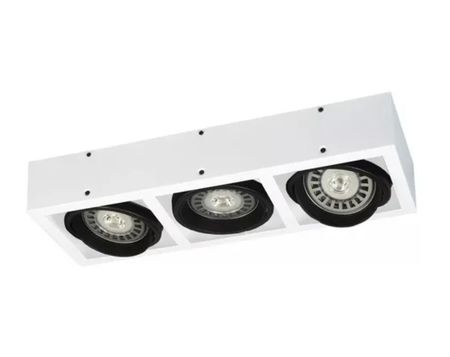 Plafon Ar111 Box 3 Luces Gu10 Blanco Frio