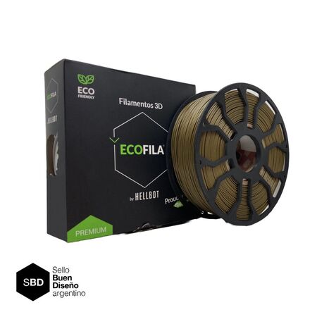 Filamento PLA 3D Hellbot Ecofila Recarga Metal Colors Bronce 1.75 mm x 1 kg