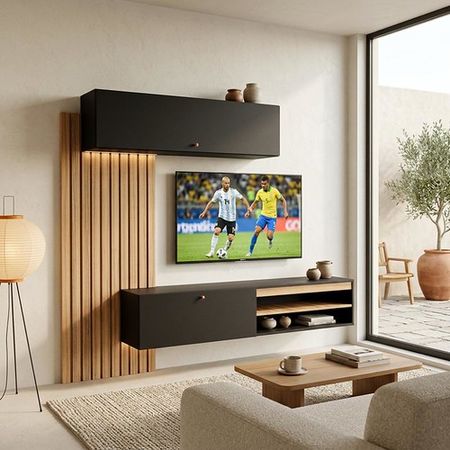 Centro de Entretenimiento DS Home Cocobolo Negro 220x180x32 cm