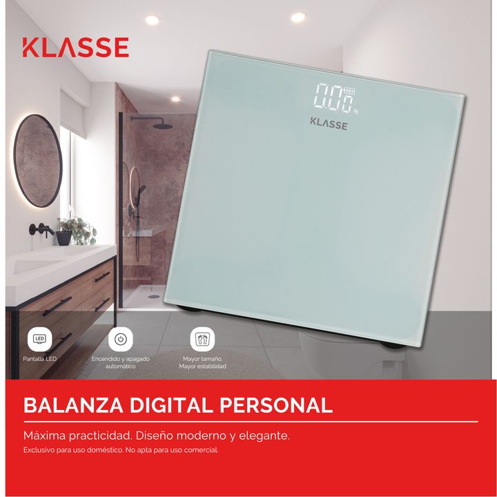 SBalanza De baño LED Digital Klasse. Balanza de Personas. (KS3001) - Vista 10