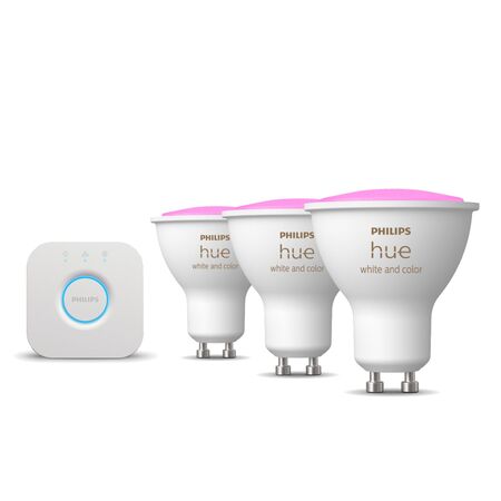Kit De Inicio Philips Hue + Gu10 Color Generacion 5 X3