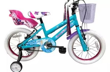 BICICLETA PASEO NENA R16 FIRE BIRD HONEY PORTA MUnECA COLOR TURQUEZA