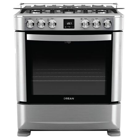 Cocina a Gas Drean 76cm Inoxidable Luz Encendido Timer Tapa Grill CD7609EI