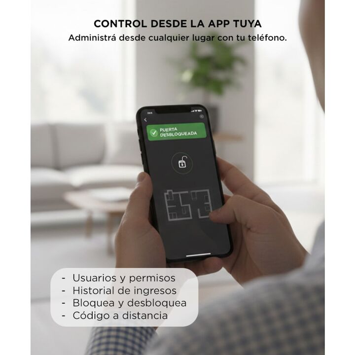 Cerradura Biométrica Gadnic Smart-L Huella Digital Bluetooth - Vista 4