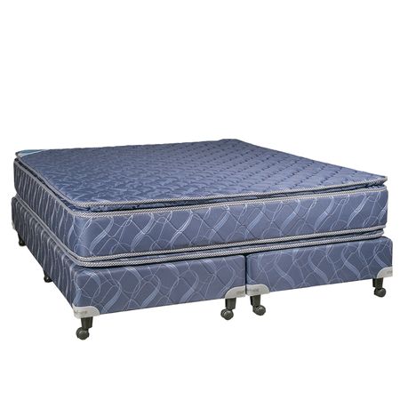 Sommier y Colchon Espejo de Luna Super King 200x200x30 de Resortes Bonnell + Doble Pillow