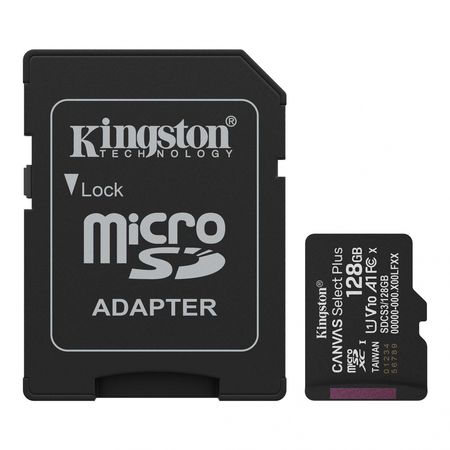 MicroSD KINGSTON 128 GB c|Adap Gen3 100MB|s Canvas S Plus CL10
