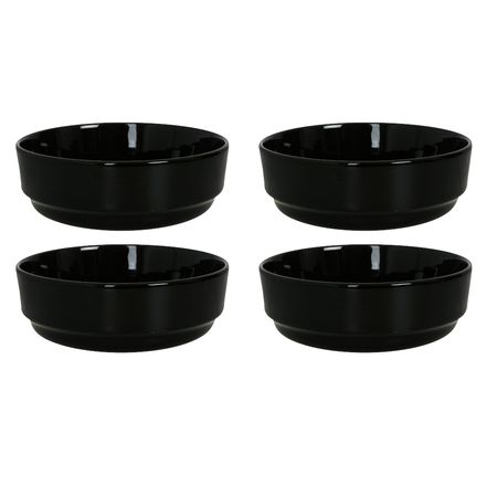 Set x 4 Bowls Cuencos Compotera Cerámica Color Negro