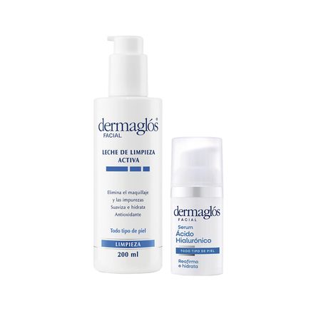 Set Dermaglos Leche de Limpieza + Serum Acido Hialuronico