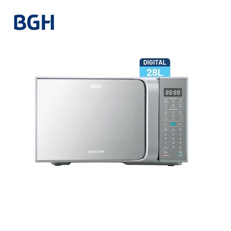 Microondas BGH QuickChef Digital Inverter con Grill Silver 28L