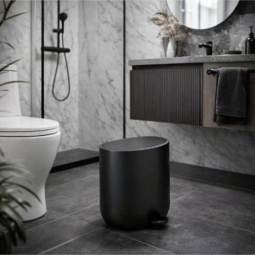 Cesto de Basura Carol 5L Ovalado con Pedal Negro - Vista 2